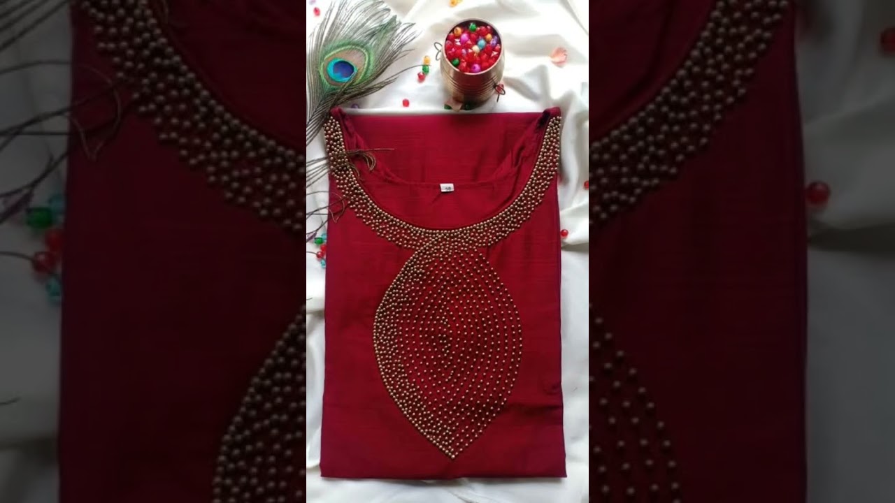 Aari Work Kurti Neck Designs