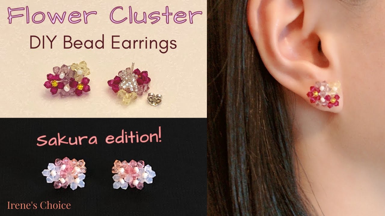 Round Princess Cut Diamond Flower Cluster Stud Earrings  Archariel