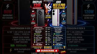 ONEPLUS 13R VS IQOONEO NEO 9 PRO #mobilecomparison #pubg #freefire #gaming #smartphone