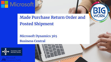 Made To Purchase Return Order and Posted Shipment By Microsoft Dynamics 365 Business Central