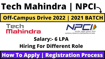 Tech Mahindra | NPCI Mega  Off Campus Drive 2022 | Graduates  BATCH | Many Courses | Branches Apply