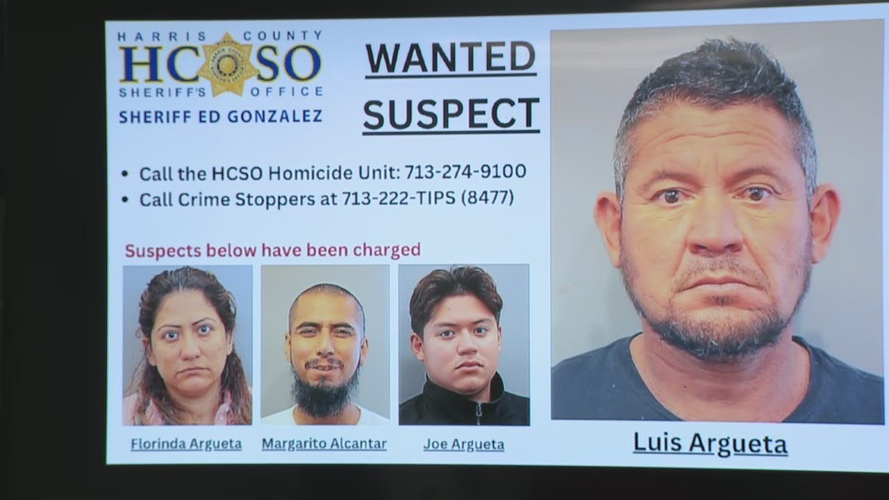 Harris County authorities search for murder suspect - YouTube