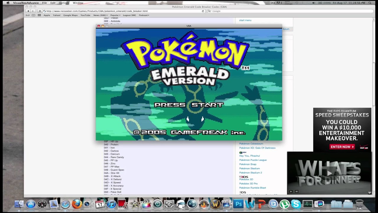 pokemon emerald rare candy cheat openemu