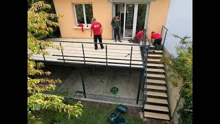 Terrasse sur pilotis à Carrières sur Seine dans les Yvelines 78420  Région Ile de France