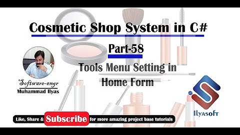 Cosmetic Shop System Part 58 Tools Menu Setting in Home Form in C# C Sharp