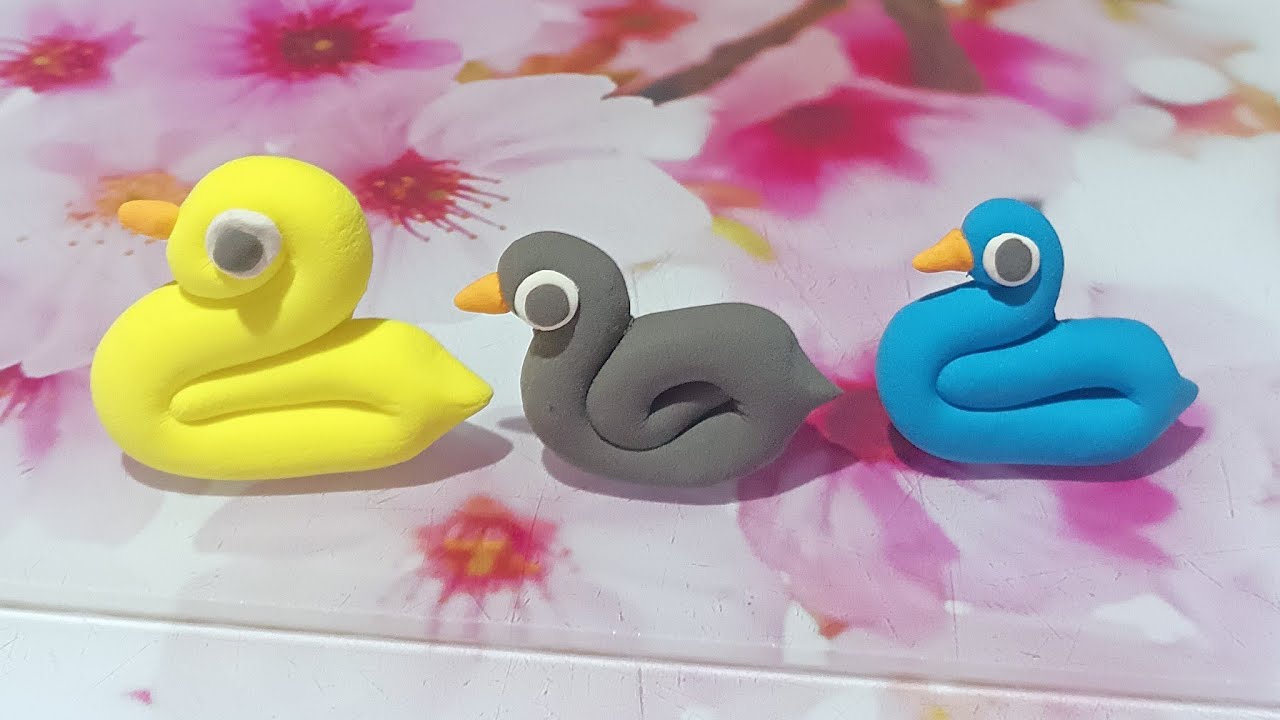 ❤️ clay art - how to make cute duck 🦆/duckis /model craft tutorial.Diy 
