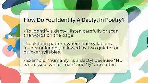 How Do You Identify A Dactyl In Poetry? - The Prose Path