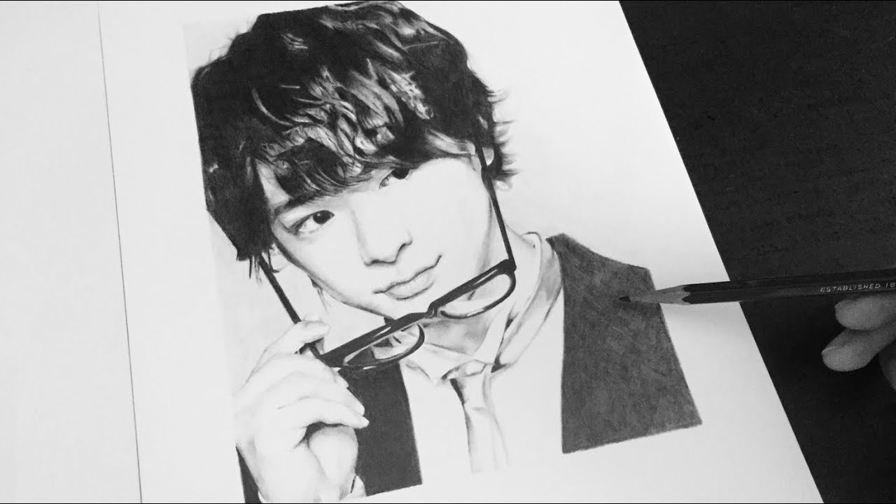 鉛筆画 知念侑李 完成までの一部始終 Pencil Drawing Youtube