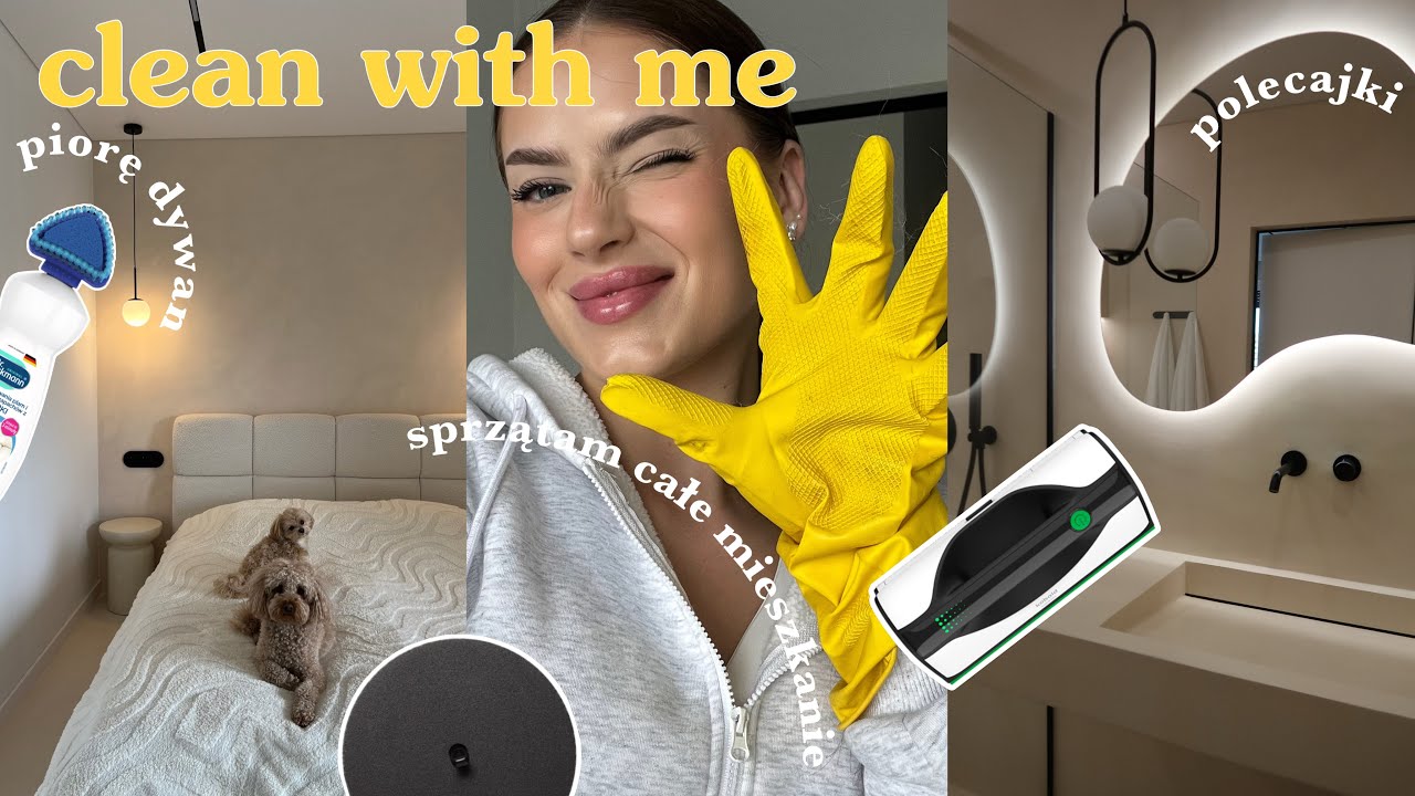 CLEAN WITH ME W NOWYM MIESZKANIU 🧹🏠 | PIORĘ DYWAN 🧺 | SPRZĄTAM CAŁY DOM | POLECAJKI SPRZĄTANIOWE 🫧