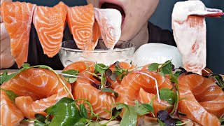 ASMR SALMON SASHIMI MUKBANG 통연어 리얼사운드 먹방