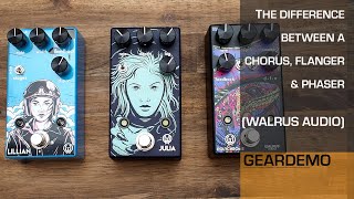 The difference between a Chorus, Flanger or Phaser (Example Walrus Audio Julia, Lilian, Polychrome)?