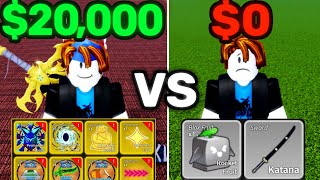 Level 1  2550 Pay To Win vs Free To Play RACE Blox Fruits