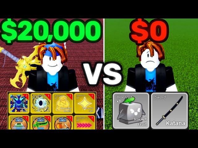 Level 1 - 2550 PAY TO WIN vs FREE TO PLAY Race Blox Fruits class=
