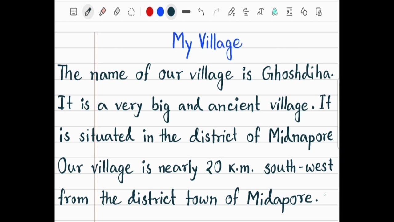 my village essay 150 words pdf