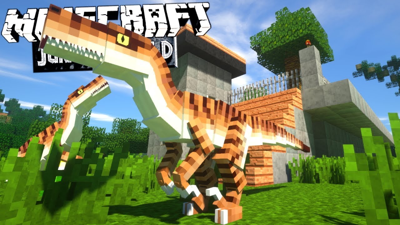 Minecraft Jurassic World #28 - Das JURASSIC PARK GEHEGE & der VELOCIRAPTOR! | Minecraft JW Deutsch minecraft jurassic world ride