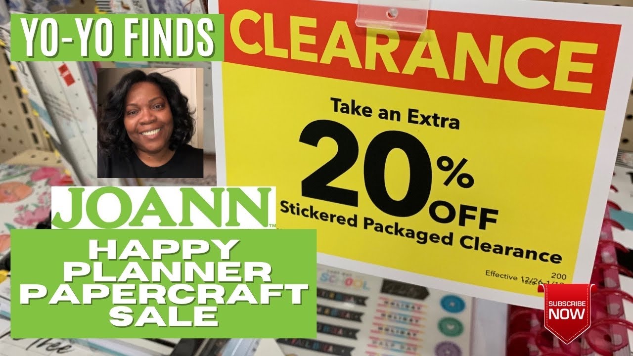 Happy Planner Papercraft Clearance Sale Joann's YoYo Finds YouTube