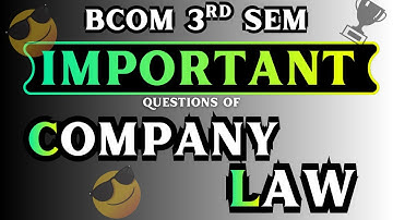 Company Law Important Questions #bcom #companylaw #examprep #exam #importantquestions