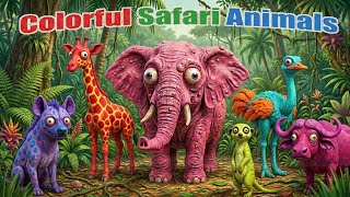 Colorful Safari Animals Jelly Songs | Animals Song | Nursery Rhymes | ABC Songs | ABC Animals Sounds