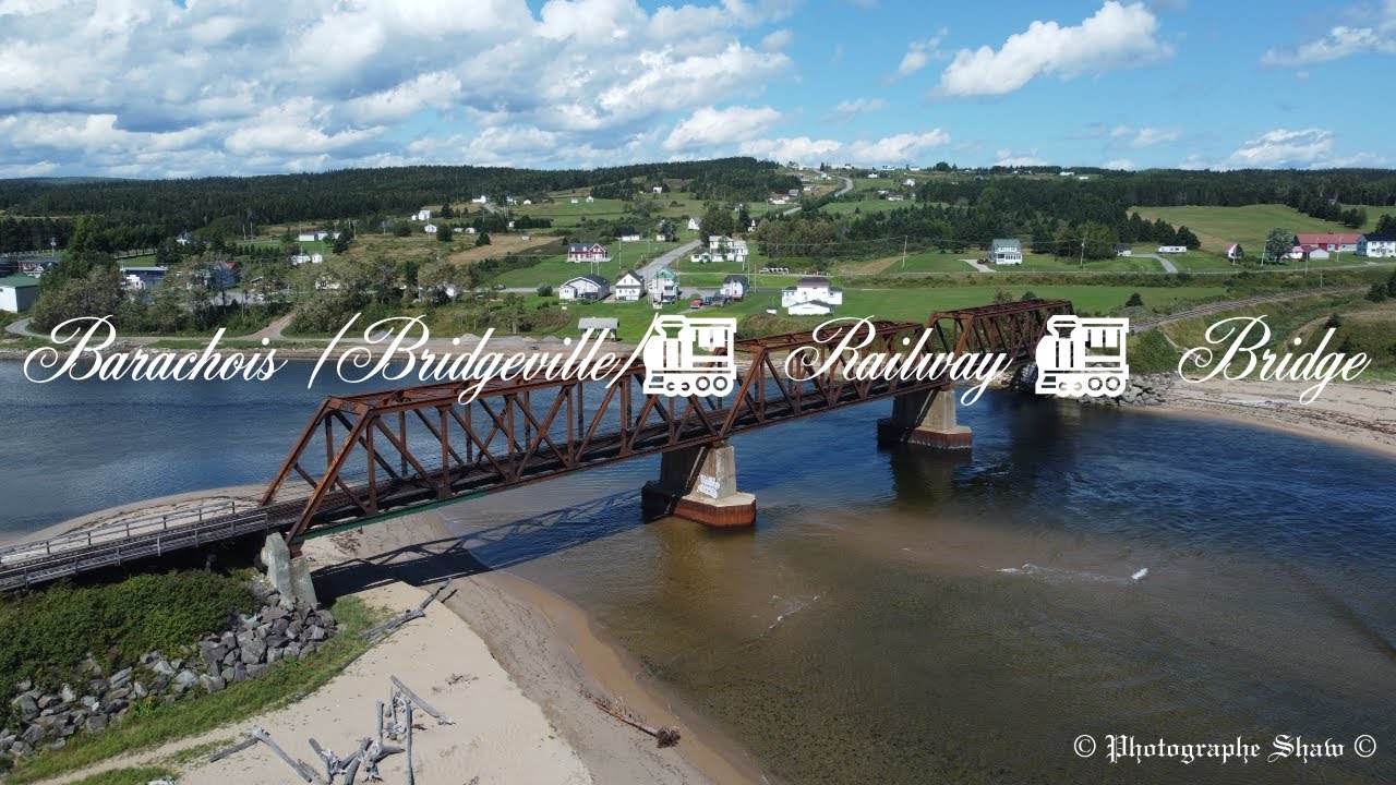 Barachois (Bridgeville)🚂 Railway 🚂 Bridge Gaspe Québec Canada 🍁 DJI