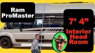 Tour 7 FEET, 4 INCHES of INTERIOR HEAD ROOM in RAM PROMASTER, Regency National Traveler Class B RV