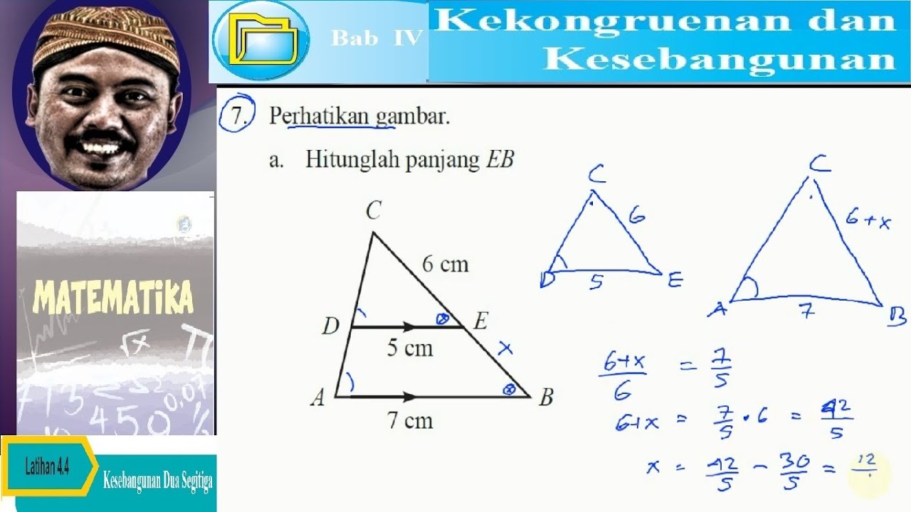 Kesebangunan Bse Matematika Kelas Ix K13 Lat 4 4 No 07a Youtube