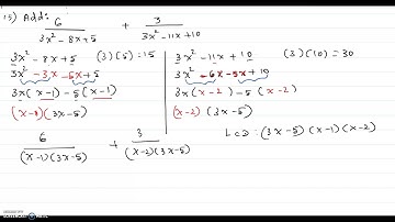 Add -Rational Expression involving different quadratic denominators - #15-Practice Exam 2