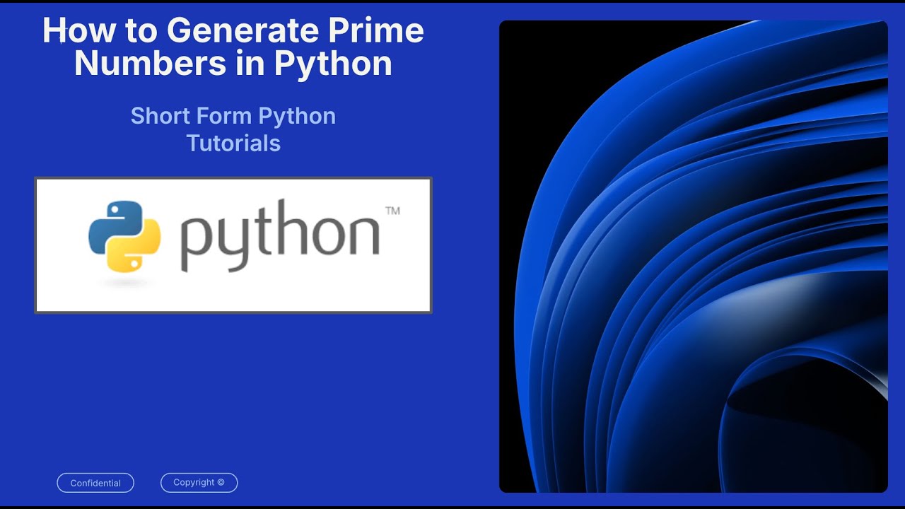 How to Generate Prime Numbers in Python (in 45 seconds) - YouTube