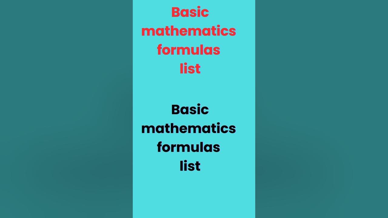 Basic mathematics formulas #maths #mathformula #class10 #mathstricks # ...