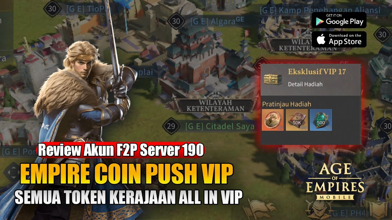 Review Akun F2P Full Push VIP!! Server 190 - Cara Dapat Arthur & Konstantinus Agung - AOEM Algara