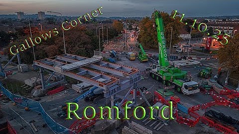 Evening Drone Footage of Gallows Corner Roadworks | Romford A12 A127 Flyover Progress 11.10.25