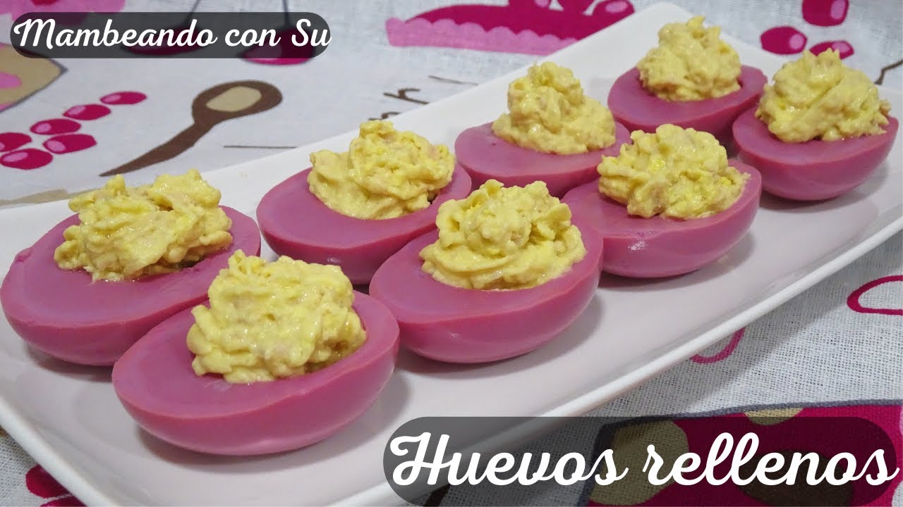 HUEVOS RELLENOS ROSAS 🔺 CON MAYONESA DE SOJA 🔺 En Robot MAMBO 🥚🥚