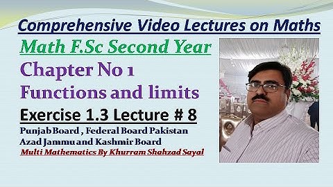 Limit of Function, Math FSC Part 2 Ch 1 Ex 1.3 Lec 8