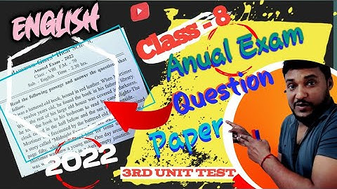 class 8 english 3rd unit test question paper 2022|class viii english 3rd summative question 2022