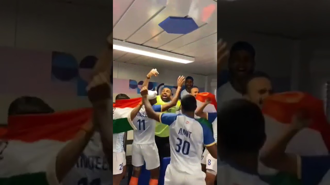 Sreejesh Dance in Dressing Room after win