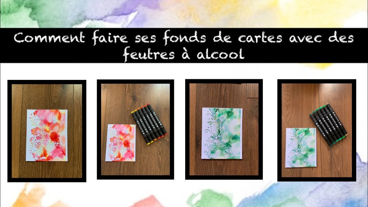 TUTO SCRAP Créer ses fonds de cartes avec des feutres à Alcool et Dies bordures