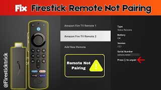 How to Fix Firestick Remote Not Pairing?