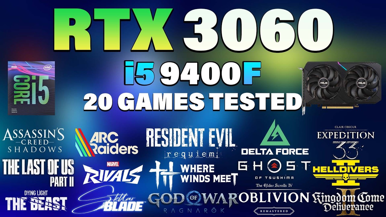 i5 9400F + RTX 3060 Tested 20 Games in 2026 - YouTube