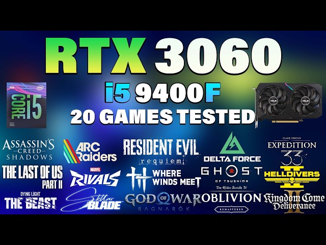 i5 9400F + RTX 3060 Tested 20 Games in 2026 - YouTube