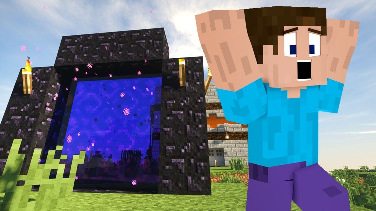 Entering The Nether For The First Time - Minecraft Gameplay E3 - YouTube