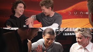 DUNE 2 Cast Interview (AND SAND WALK!) | Timothée Chalamet, Zendaya, Florence Pugh, Austin Butler