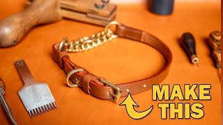 Leather Half Check Collar Be The Maker Leather Dog Collar Tutorial