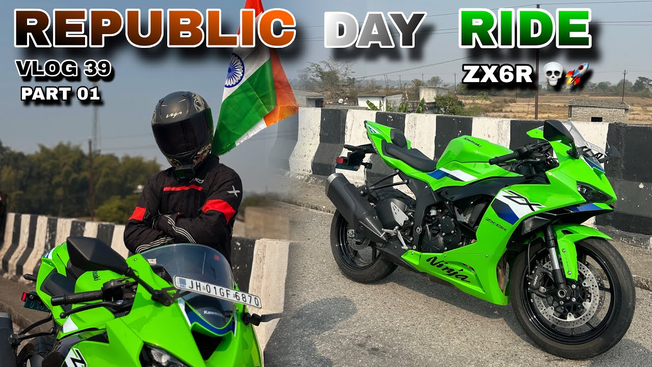 republic day ride full enjoy 😍 superbikes / wheelie / stoppie 😱🚀(vijaygiri dam) #republicday #zx6r