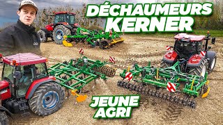 JEUNE AGRI 100% Case IH 🔴 avec ses DÉCHAUMEURS KERNER + DÉMO New Holland T7 Terracotta 🤯