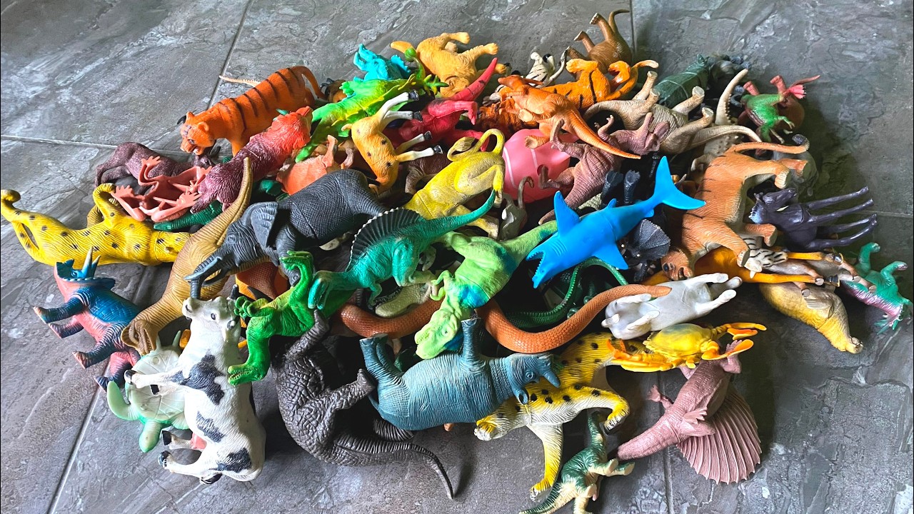 So Satisfying! ASMR Animal & Dinosaur Toys Dropping & Tapping Sounds