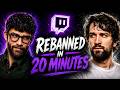 Hasan Gets Destiny Re-banned On Twitch After 20 Minutes