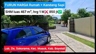 Turun Harga Rumah Cantik Kandang Sapi Shm 467 M² Harga 1 M 850 Jt. Lok Sokorame,Musuk,Boyolali