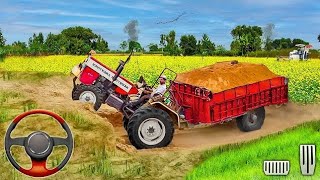 Cargo Tractor Trolley Simulator 2023 - Offroad Transport Driving - Android Gameplay screenshot 5