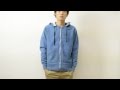 HOUSTON（ヒューストン） インディゴ染め スウェット ジップパーカー メンズ スウェットパーカー 藍染 スエット パーカ 20899