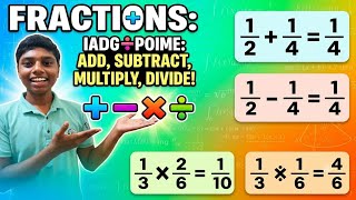 Fraction of addition subtraction multiplication division | bhinn ka jod ghatav guna bhag