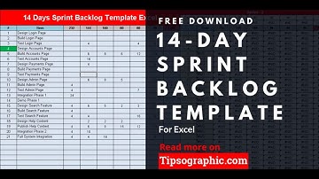 14 Day Sprint Backlog Template for Excel, Free Download  🡆 http://bit.ly/2v6RAgK